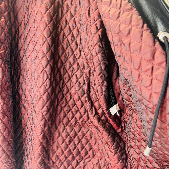 Vintage 1986 Wilsons Hooded Quilted Lined Leather Jacket Cinch‎ Waist 1X - Picture 8 of 14